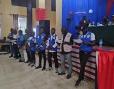 Mobilizers received certificate at the FinEd Launch in Gbarnga, Bong County 